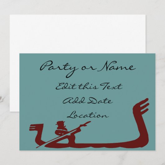 Gondola Lijst blauw bruin Kaart (Voorkant / Achterkant)