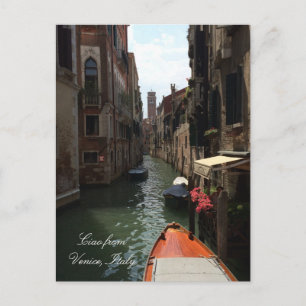 Gondola op de straat van Venetië Italië Briefkaart