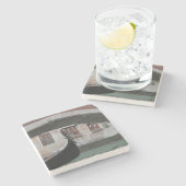 Gondola op het Canal van Venetië Stenen Onderzetter (Zijkant)