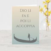 Gondola op Sunset Italy Blessing Wedding Kaart (Gele Bloem)