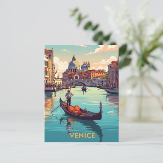 Gondola ride in Venice with historic buildings Briefkaart (Staand voorkant)