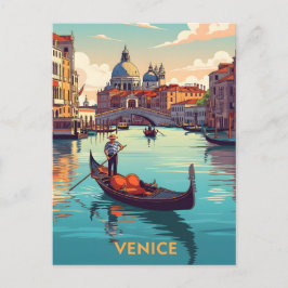 Gondola ride in Venice with historic buildings Briefkaart