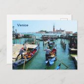 Gondola rijdt in Venetië Briefkaart (Voorkant / Achterkant)