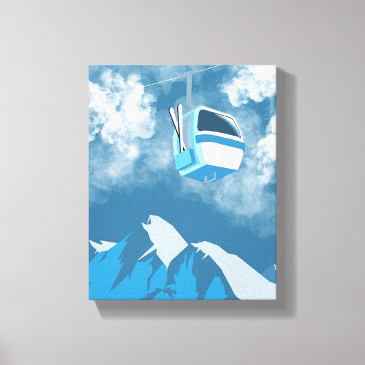 Gondola Rit | Skigebied Winter Schilderij Canvas Afdruk (Voorkant)