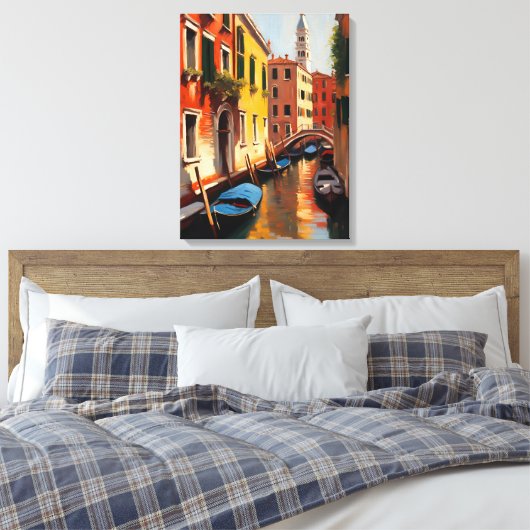Gondola Serenade in Venetië Canvas Afdruk (Insitu (Slaapkamer))