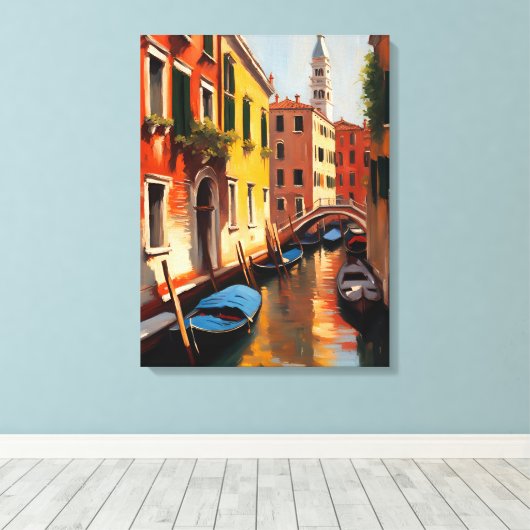 Gondola Serenade in Venetië Canvas Afdruk (Insitu (Houten vloer))