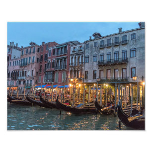 Gondolas at Dusk  Foto van Venice Italy Afdruk