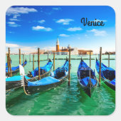 Gondolas bij Grand Canal in Venetië Vierkante Sticker (Voorkant)