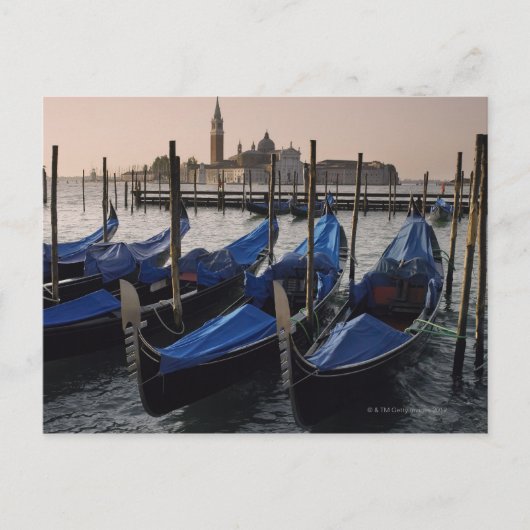 Gondolas door Saint Marks Square in Italië Briefkaart (Voorkant)
