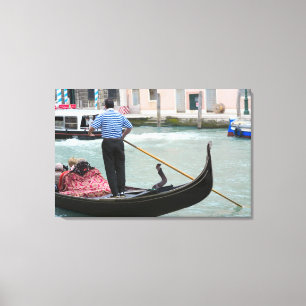 Gondolas in het kanaal van Venetië Canvas Afdruk