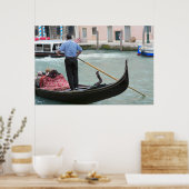 Gondolas in het kanaal van Venetië Poster (Keuken)