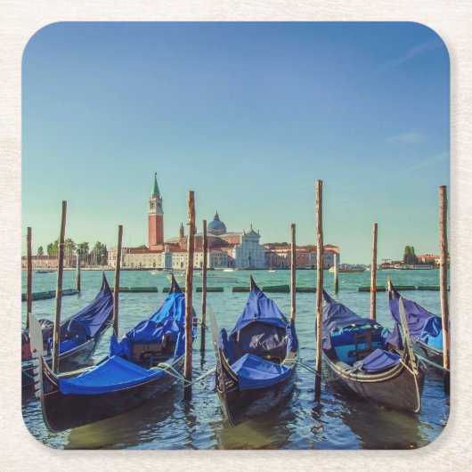 Gondolas in Venetië, Italië Kartonnen Onderzetters (Voorkant)