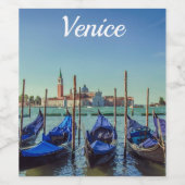 Gondolas in Venetië, Italië Wijn Etiket (Enkel label)