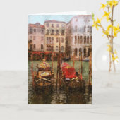 "GONDOLAS IN VENETIË" (manip. om er antiek uit te  Kaart (Gele Bloem)