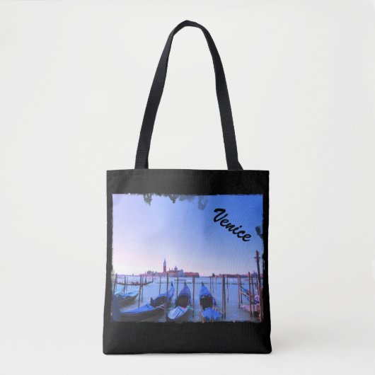 Gondolas in Venice - Black Bag Tote Bag (Voorkant)