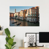 Gondolas on canal Venice Italy Poster (Thuiskantoor)