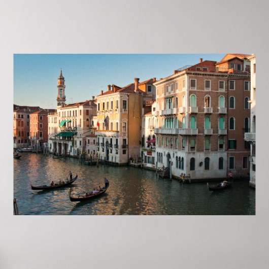 Gondolas on canal Venice Italy Poster (Voorkant)