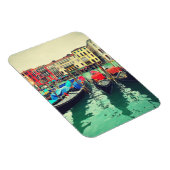 Gondolas On Grand Canal, Venetië, Italië. Retro Magneet (Rechterzijde)