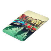 Gondolas On Grand Canal, Venetië, Italië. Retro Magneet (Linkerzijde)