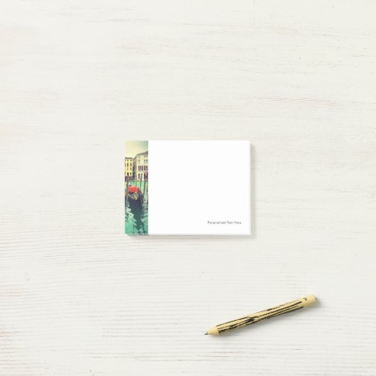 Gondolas On Grand Canal, Venetië, Italië. Retro Post-it® Notes (Op bureau)