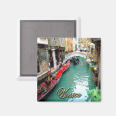 Gondolas op een Venetiaans kanaal Magneet (Voorkant / Achterkant)