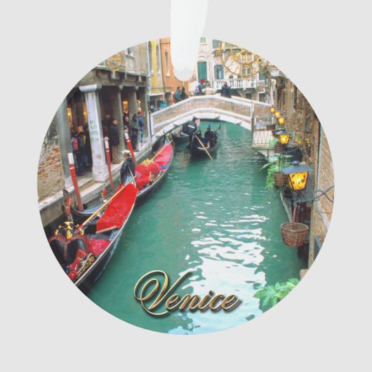 Gondolas op een Venetiaans kanaal Ornament (voorkant)