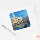 Gondolas op het Grand Canal nabij Doge's paleis Vierkante Sticker (Envelop)