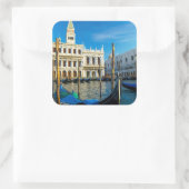 Gondolas op het Grand Canal nabij Doge's paleis Vierkante Sticker (Tas)