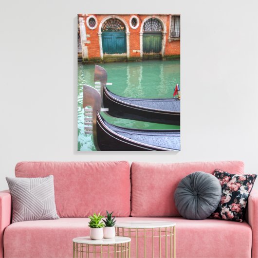 Gondolas op het Grote Kanaal, Venetië Canvas Afdruk (Insitu (Woonkamer))