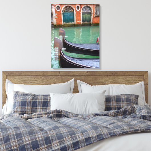 Gondolas op het Grote Kanaal, Venetië Canvas Afdruk (Insitu (Slaapkamer))