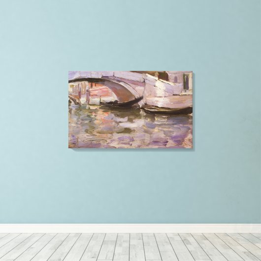 Gondolas van John Singer Sargent, Impressionisme A Canvas Afdruk (Insitu (Houten vloer))