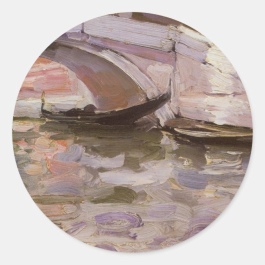 Gondolas van John Singer Sargent, Impressionisme A Ronde Sticker (Voorkant)