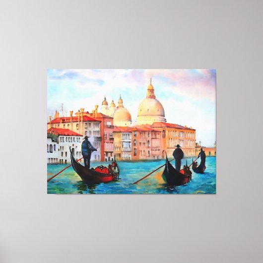 Gondolas van Venetië Canvas Afdruk (Voorkant)