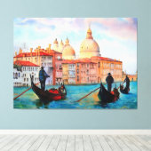 Gondolas van Venetië Canvas Afdruk (Insitu (Houten vloer))