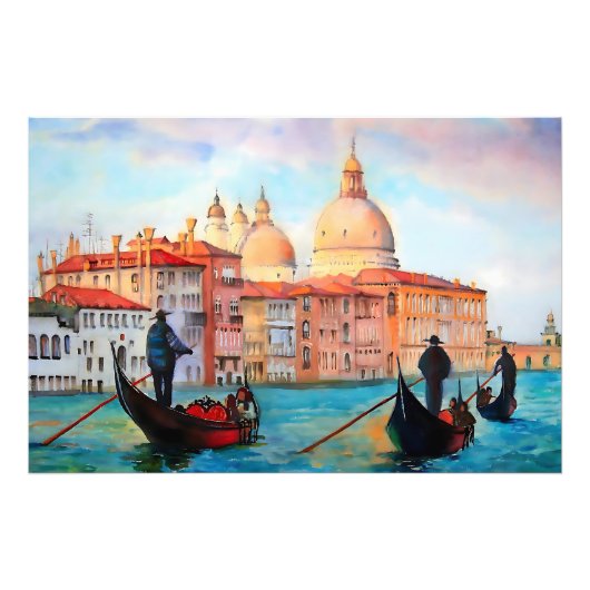 Gondolas van Venetië Foto Afdruk (Voorkant)