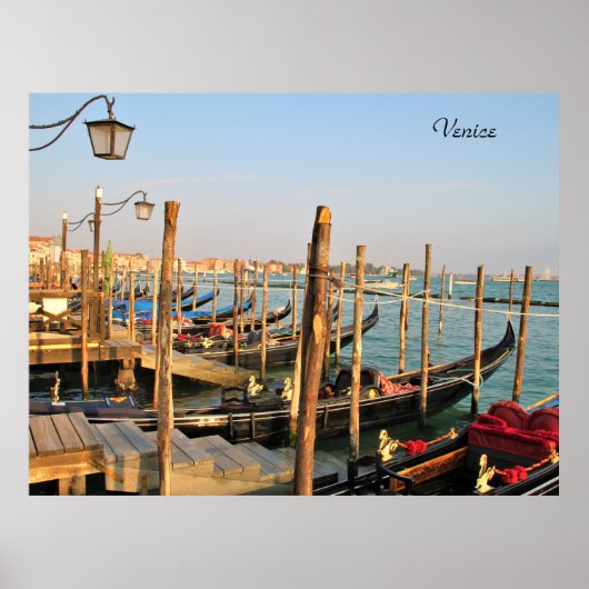 Gondolas, Venetië, Italië, Fotografie, Poster (Voorkant)