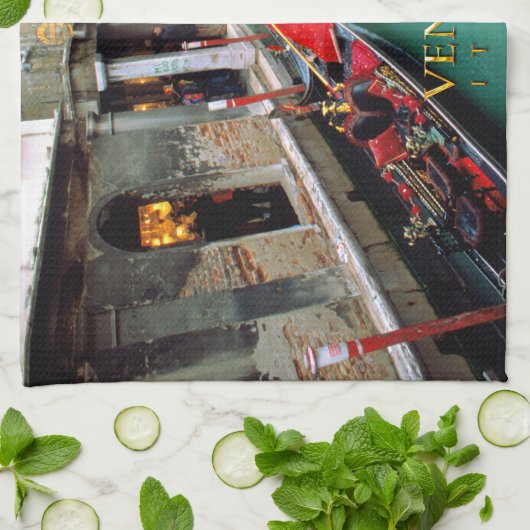 Gondolas - Venetië, Italië Theedoek (Gevouwen)