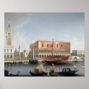 Gondolas voor St. Marks Square, Venetië Poster