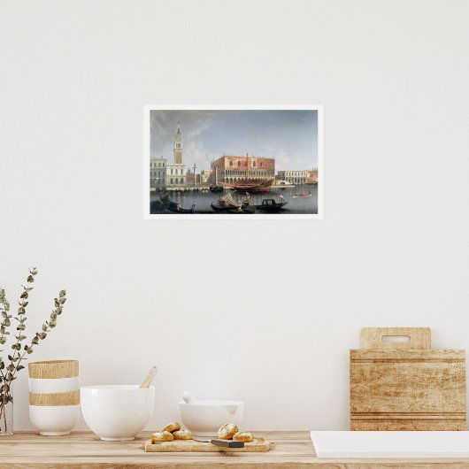 Gondolas voor St. Marks Square, Venetië Poster (Keuken)