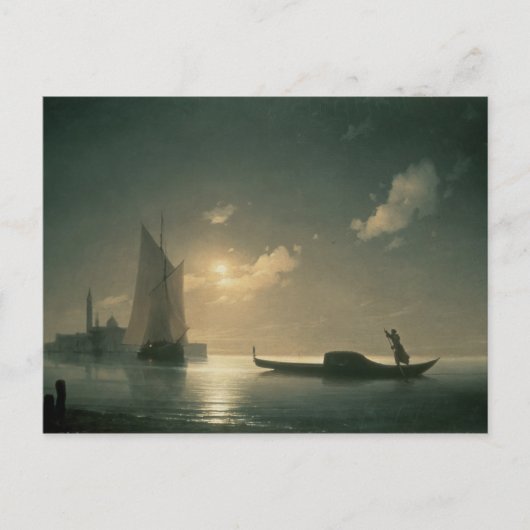 Gondolier bij Zee van Night, 1843 Briefkaart (Voorkant)