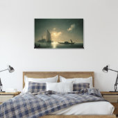 Gondolier bij Zee van Night, 1843 Canvas Afdruk (Insitu (Slaapkamer))
