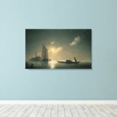 Gondolier bij Zee van Night, 1843 Canvas Afdruk (Insitu (Houten vloer))