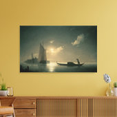 Gondolier bij Zee van Night, 1843 Canvas Afdruk (Insitu (Woonkamer))