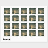 Gondolier bij Zee van Night, 1843 Vierkante Sticker (Vel)