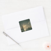 Gondolier bij Zee van Night, 1843 Vierkante Sticker (Envelop)