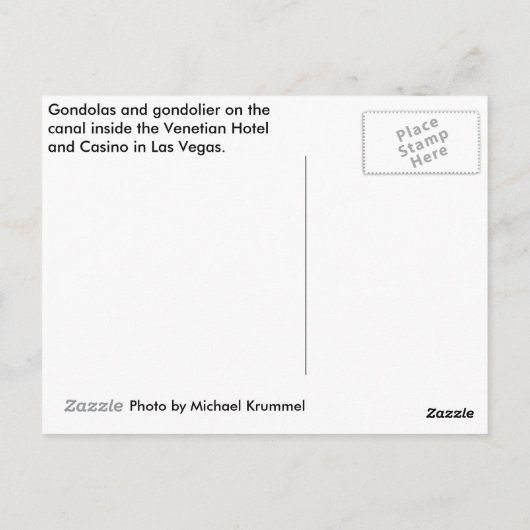 Gondolier Briefkaart (Achterkant)