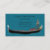 Gondolier en Gondola Italy Restaurant Visitekaartje (Voorkant)