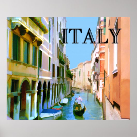 Gondolier op het Canal in Venetië ITALIË Poster (Voorkant)