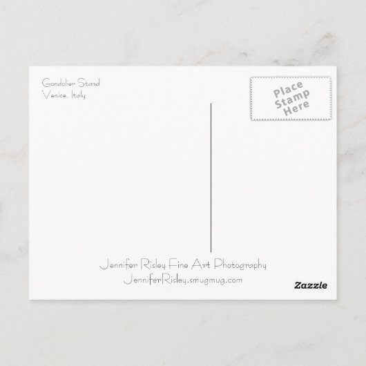 Gondolier Stand Briefkaart (Achterkant)