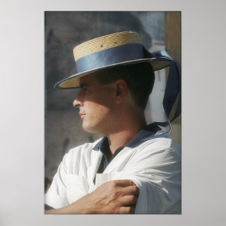 Gondolier, Venetië, Italië Poster